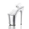 Pleaser - INFINITY908 Ankle strap sandal, Pole dance shoes - White/Silver coloured Product image